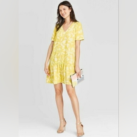 A New Day Floral Print Dress in Green and White, Size Medium - Picture 1 of 8